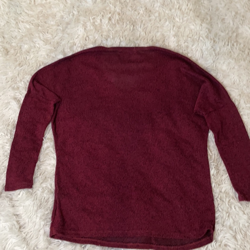 Charlotte Russe Burgundy 3/4 Sleeve Sweater - Size Medium - Picture 2 of 6